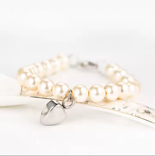 Custom Stainless Steel Heart Pet Ash Keepsake Jewelry Pearl Memorial Bracelet Urn Cremation Jewellery