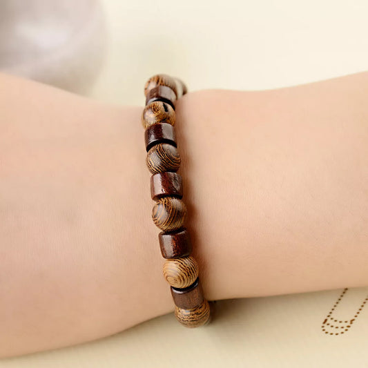 Lucky stretchy wooden bead braclet