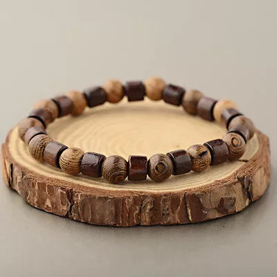 Lucky stretchy wooden bead braclet